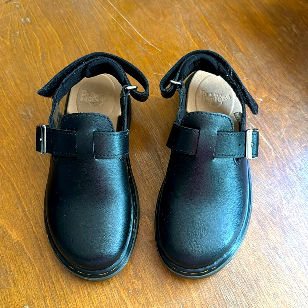 Dr. Martens JORGIE J Leather Slingback Mules Sandals Blk US Sz 1/ UK 13 /EU 32